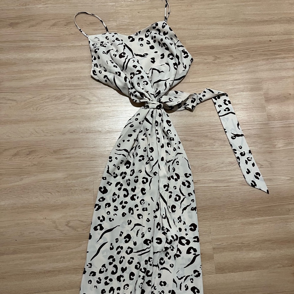Nine West midi leopard print wrap dress
